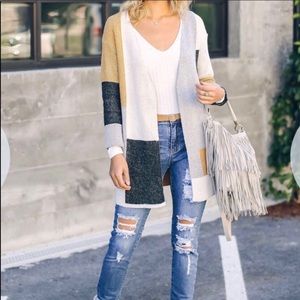 EUC Military Hippie open front cardigan w pockets